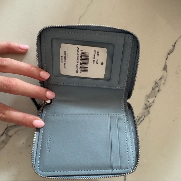Coach C8323 Lonnie small zip wallet in marble blue - Picture 3 of 3